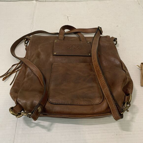 Patricia Nash Luzille Convertible Backpack Purse Tote Brown Leather Suede Liner main image 5